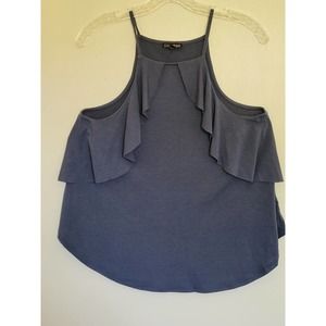 Express Top Blue Cami Ruffles Size S NWOT